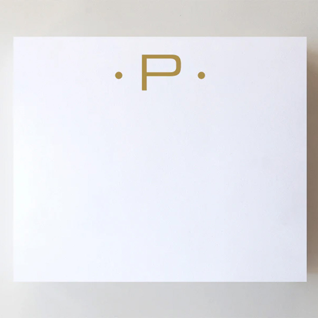 LARGE GOLD FOIL INITIAL NOTEPAD