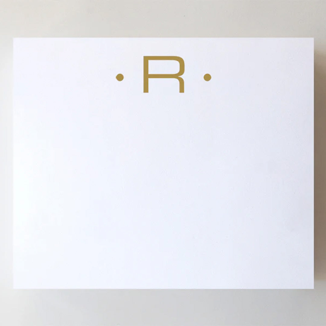 LARGE GOLD FOIL INITIAL NOTEPAD