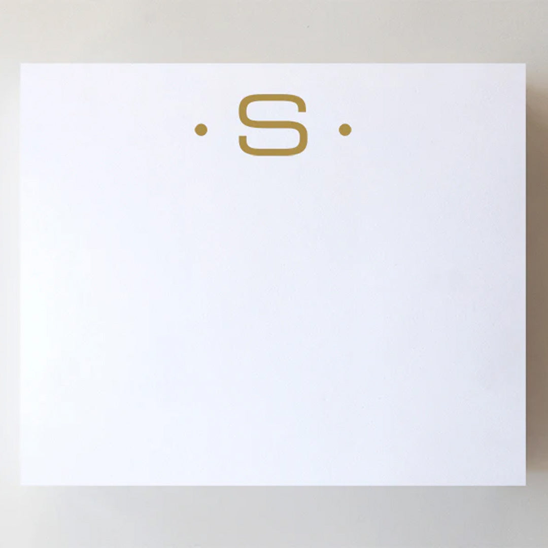 LARGE GOLD FOIL INITIAL NOTEPAD