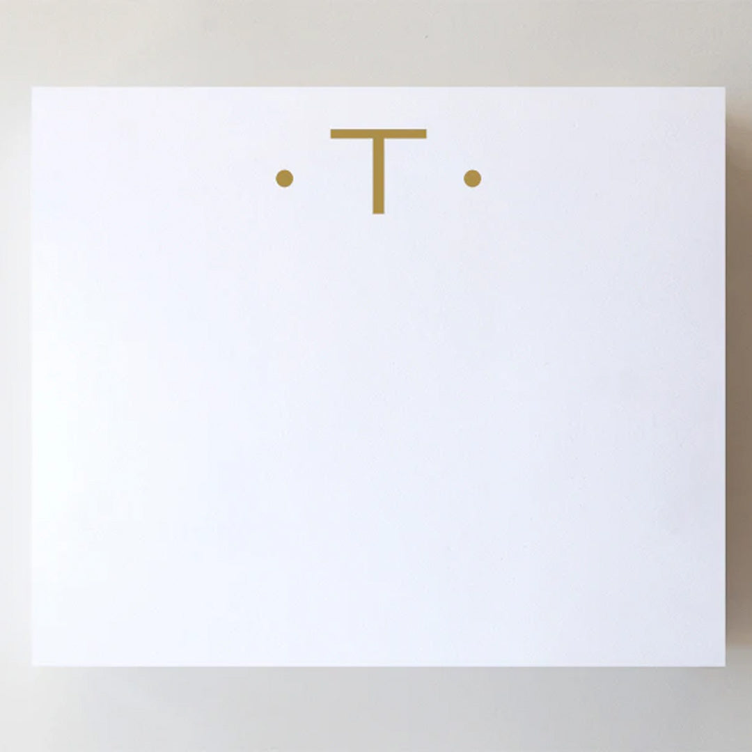 LARGE GOLD FOIL INITIAL NOTEPAD
