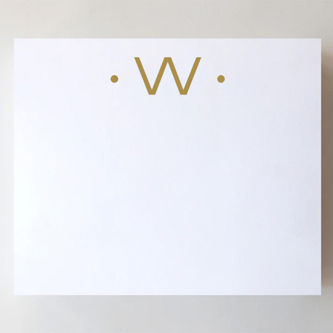 LARGE GOLD FOIL INITIAL NOTEPAD