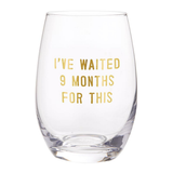 9 Months Stemless Wine Glass