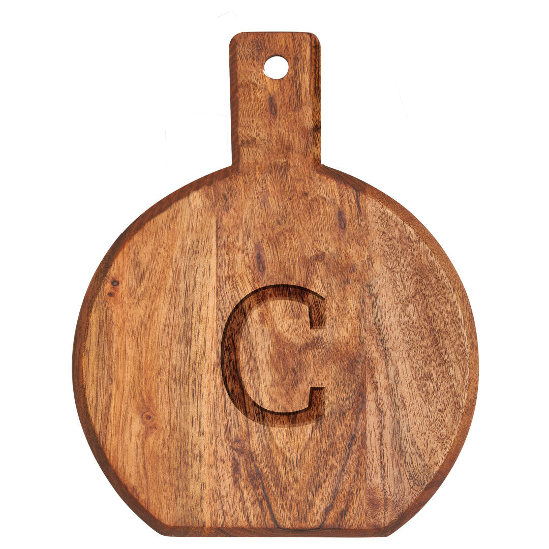 Monogram Acacia Bevel Board Medium