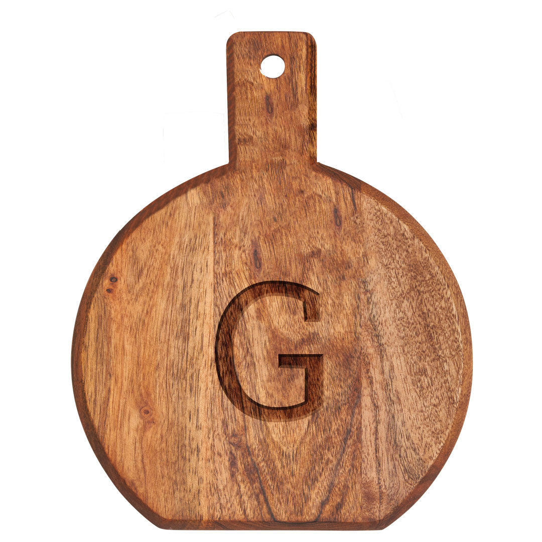 Monogram Acacia Bevel Board Medium