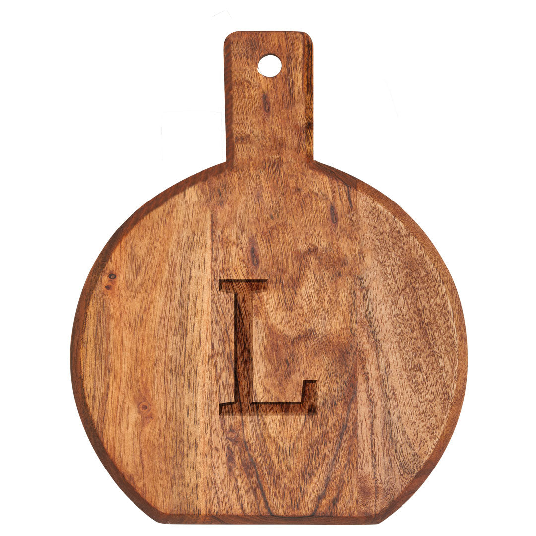 Monogram Acacia Bevel Board Medium