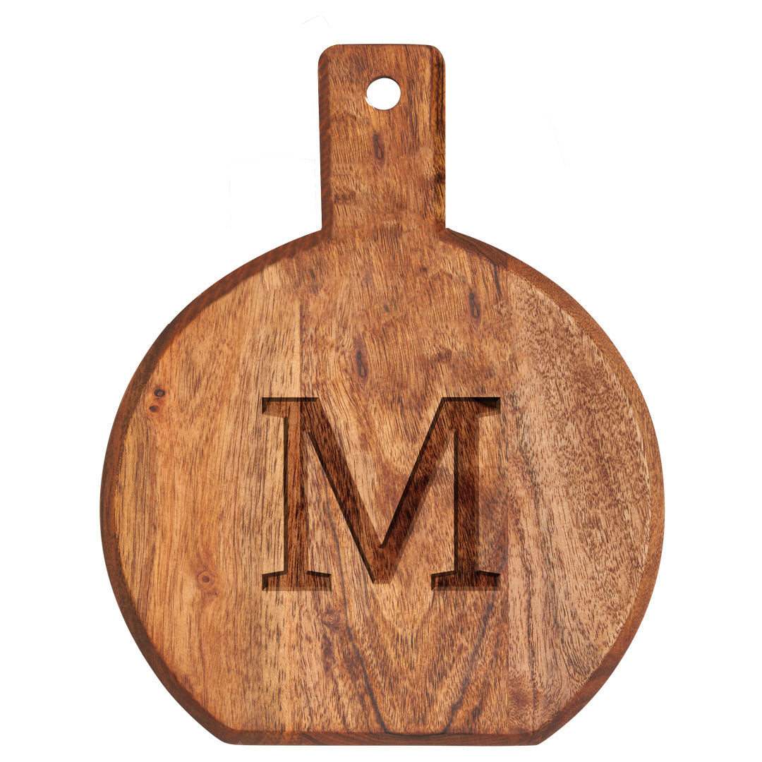 Monogram Acacia Bevel Board Medium