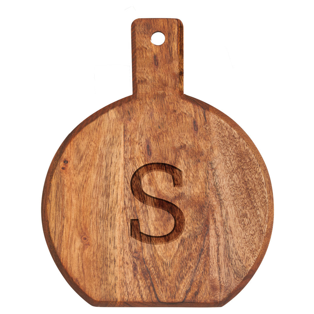 Monogram Acacia Bevel Board Medium