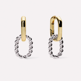 Ash Double Two Tone Double Hoop Earrings