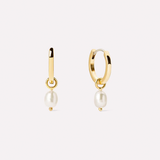 Frida Pearl Huggie Earrings