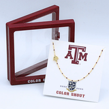 Texas A&M Enamel Bead Necklace