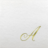 White Initial Linun Paper Beverage Napkins