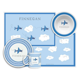 Personalized Airplane Kids Dinnerware Set