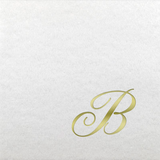 White Initial Linun Paper Beverage Napkins