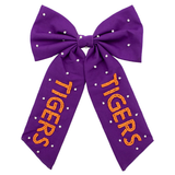Clemson University Beaded Hair Bow