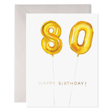 Helium Balloons 80 Birthday Card