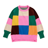 Multi Color Block Loose Fit Sweater