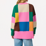 Multi Color Block Loose Fit Sweater