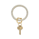 LEATHER BIG O KEY RING - GOLD RUSH BASKETWEAVE