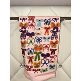 Bows Beaded Tea Towel