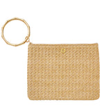 BRACELET POUCH - NATURAL RAFFIA CLUTCH BAG