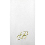 White Initial Linun Paper Guest Napkins