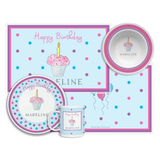 Personalized Birthday Cupcake Kids Dinnerware Set