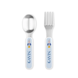 Personalized Blast Off Kids Fork & Spoon
