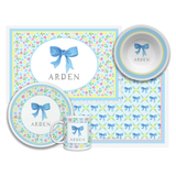 Personalized Blooms and Bows Kids Dinnerware Set