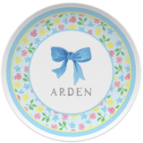 Personalized Blooms and Bows Kids Plate