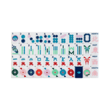 Navy Blue & White House Mahjong Tiles