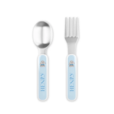 Personalized Bunny Blue Kids Fork & Spoon