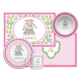 Personalized Bunny Love Kids Dinnerware Set