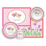 Personalized Butterfly Kisses Kids Dinnerware Set