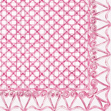 BOTANICAL CANE BEVERAGE NAPKINS - PINK