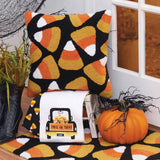 Candy Corn Hooked Pillow