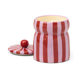 RED/PINK STRIPED CABANA WITH LID - PINK PEPPERMINT