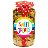 Sweet Treats Happy Stripe Mini Chocolate Chip Cookies -Gallon