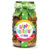 Happy Birthday To You Stripes Mini Chocolate Chip Cookies - Quart
