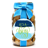 It's A Boy Paint Swoosh Mini Chocolate Chips Cookies - Quart