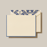 REGENT BLUE BORDERED ECRU FOLD OVER CARD
