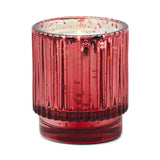 4.5 OZ RED SHORT RIBBED MERCURY GLASS - WINTER BER