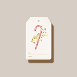 FILIGREE CANDY CANE FOIL GIFT TAG