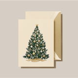 ENGRAVED SILVER AND GOLD BEADED TREE GREETING CARD
