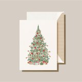 ENGRAVED GOLD TASSEL TRIMMED TREE GREETING CARD
