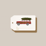 JEEP WITH TREE FOIL GIFT TAG