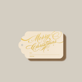 MERRY CHRISTMAS RIBBON FOIL GIFT TAG