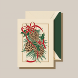 FESTIVE BERRY PINECONES HOLIDAY GREETING CARD