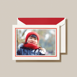 RED AND GOLD FRAME HOLIDAY PHOTO MOUNT CARD