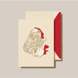 ENGRAVED SANTA CLAUS WINK GREETING CARD