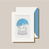 ENGRAVED SNOW GLOBE HOLIDAY GREETING CARD
